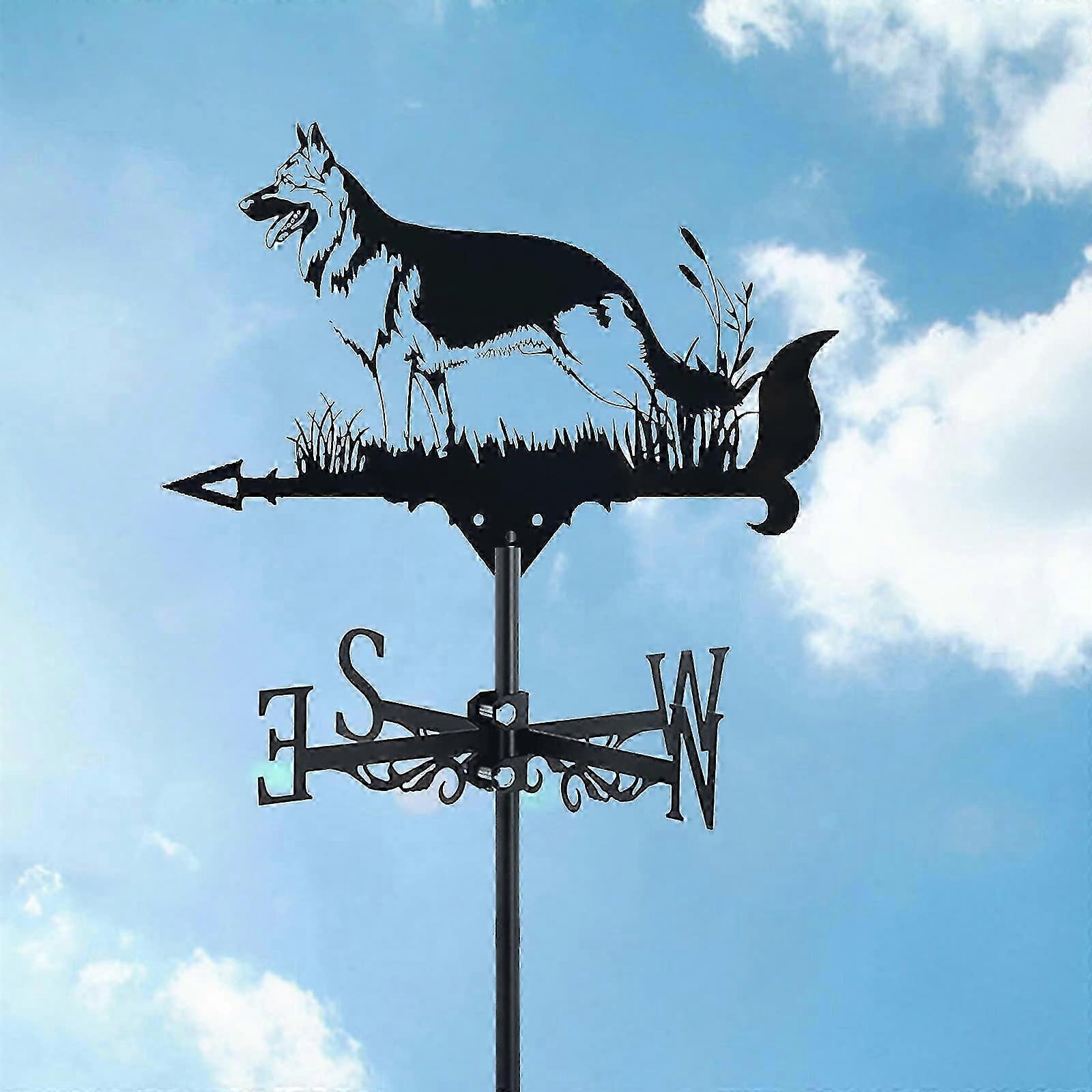 Elegante Wolfsfigur Aus Metall, Gartenwetterfahne, Erdspieß, Windrichtungsanzeiger, Außendekoration, Ornament, Messwerkzeug, Zubehör, Art.-nr.: 2246