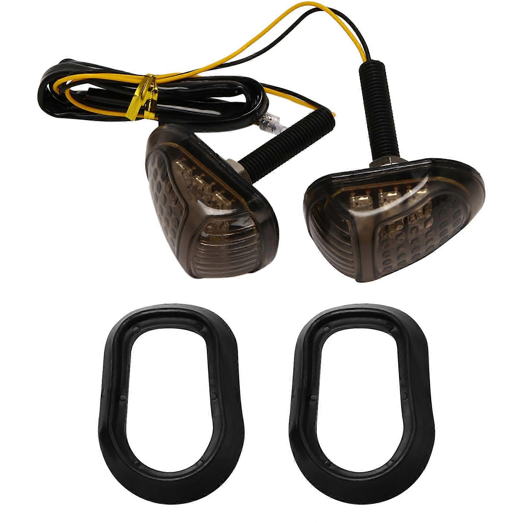 12v Led-motorradblinker, Universelle Lenkerblinker, 2er-set, Wasserdichte Richtungsanzeige, Bernsteinfarbene Beleuchtung Für Mopeds Und Roller