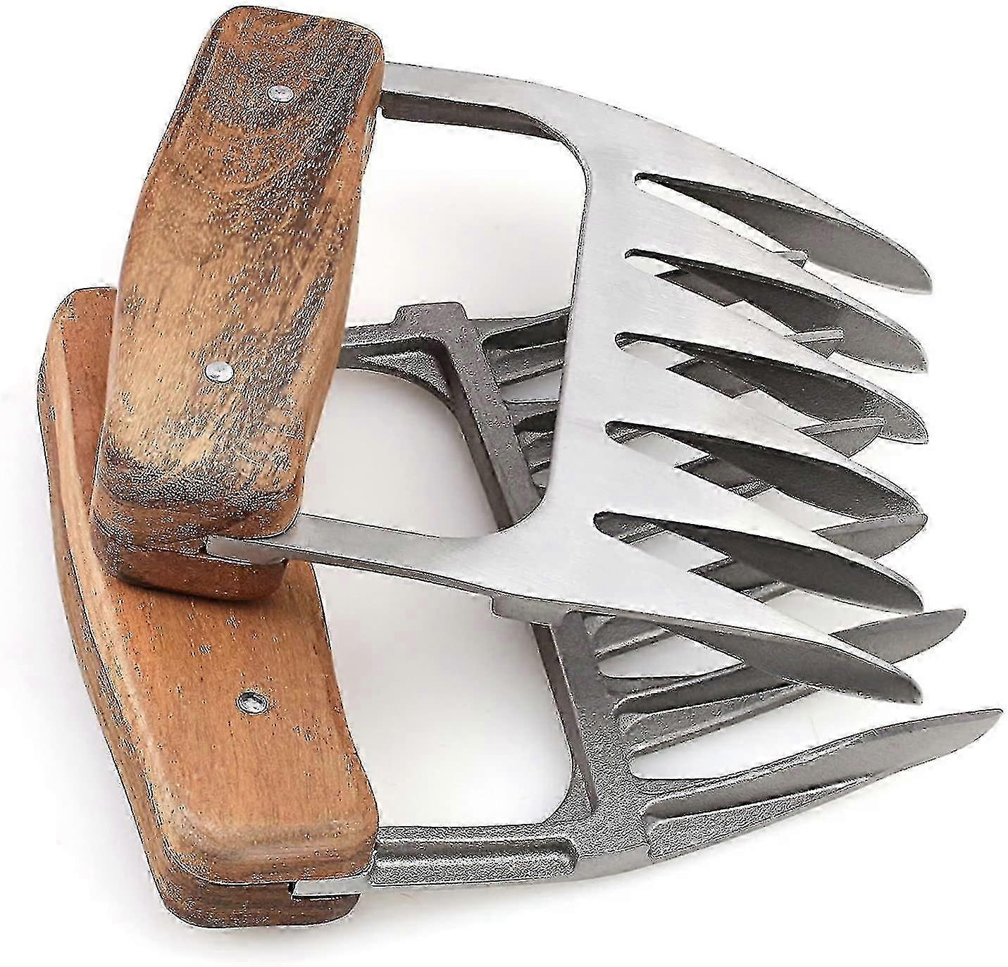 Fleischschneider Aus Edelstahl Mit Holzgriff Zum Schneiden Von Schweinefleisch Und Grillgut