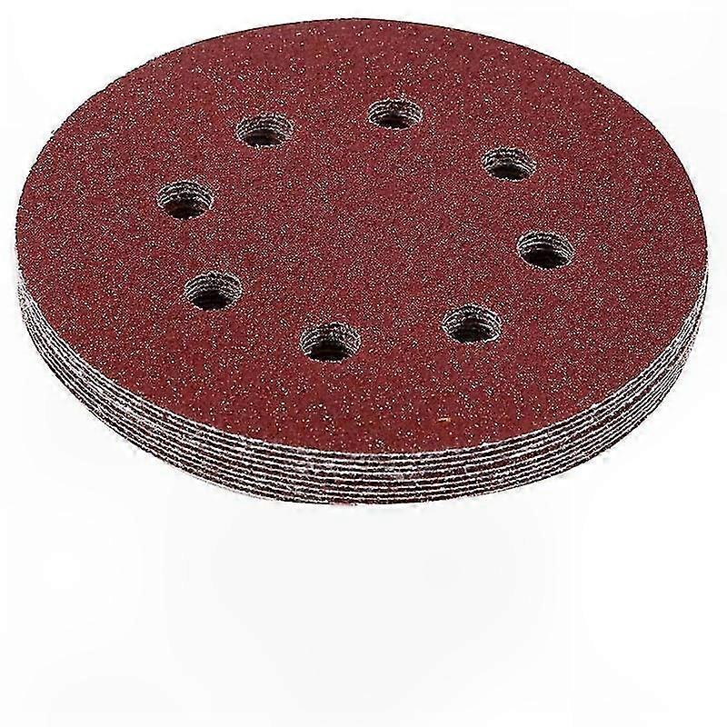 Packung Mit 10 Schleifscheiben (125 Mm), 8 Löcher, Klettverschluss, Körnung 320, Für Exzenterschleifer