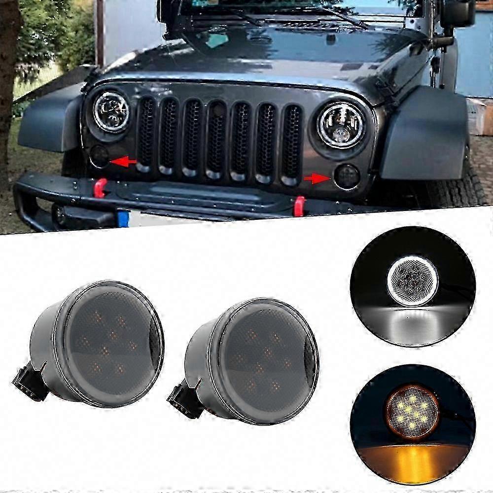 Gelbe Led-frontblinker Für Jeep Wrangler Jk 2007-2017, Seitenmarkierungsleuchte, Austauschset, Orange Farbe, Kompatibel Mit 2- Und 4-türigen Modellen.