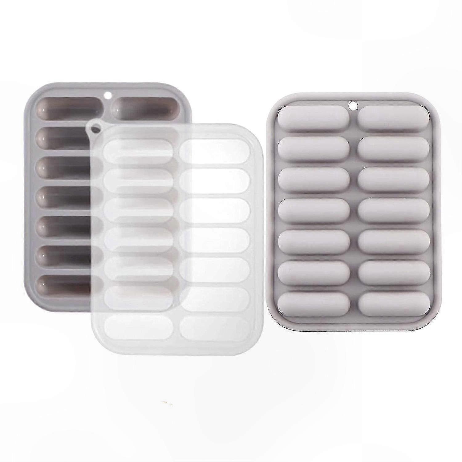 Silikonformen X2, 14 Mulden Für Müsliriegel, Würstchen, Schokolade, Butter Und Éclairs - 2er-set, Wiederverwendbare Gebäckform, 14 Mulden, Ideal Zum Backen.