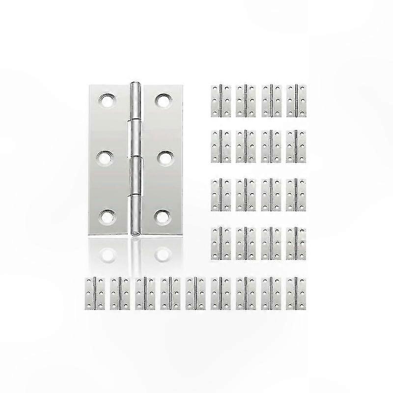 Set Mit 24 Miniatur-edelstahlscharnieren Für Schränke, Möbeltüren, Schmuckkästchen Und Diy-projekte – Robust, Ideal Für Schränke Und Den Haushaltsgebrauch (44 Mm)