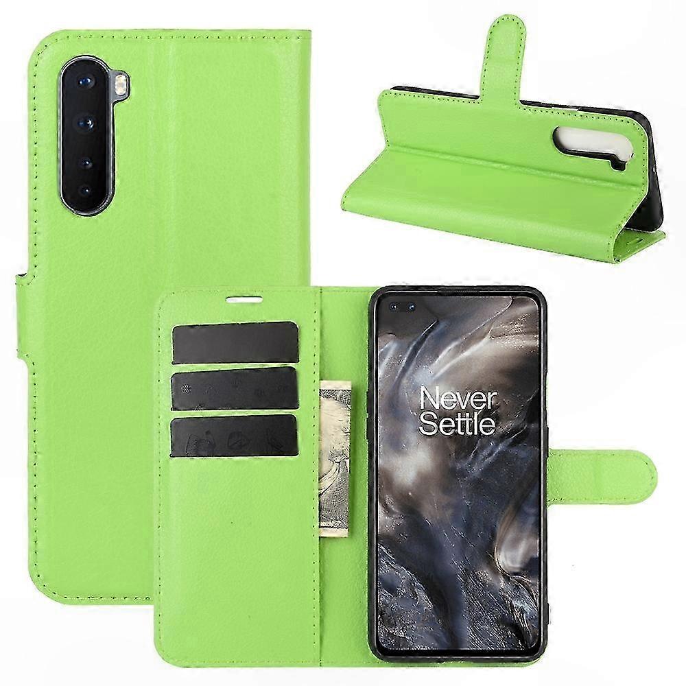 Magnetische Schutzhülle Mit Litschi-textur Für Oneplus Nord, Klapphülle Mit Kartenhalter, Integriertem Portemonnaie Und Aufstellfunktion