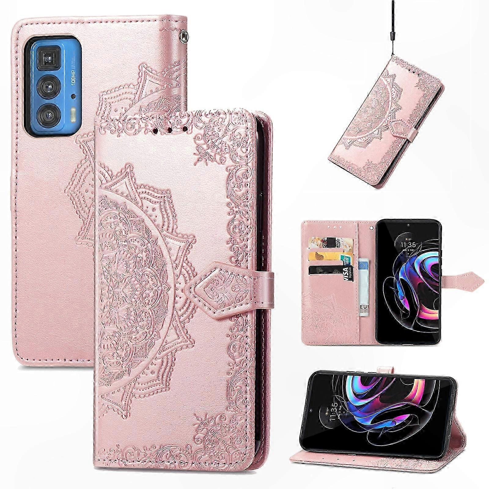 Mandala Emed Horizontale Klapp-lederhülle Mit Kartenfach, Geldbörse Und Handy-handschlaufe