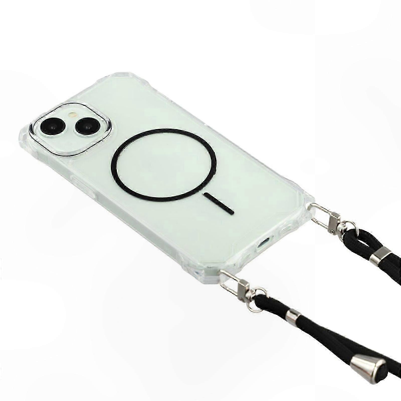 Magnetische Hülle Für Iphone 15 Mit Trageband, Stoßfeste Tpu- Und Pc-abdeckung, Verstärkter Schutz, Robuste Rückseite
