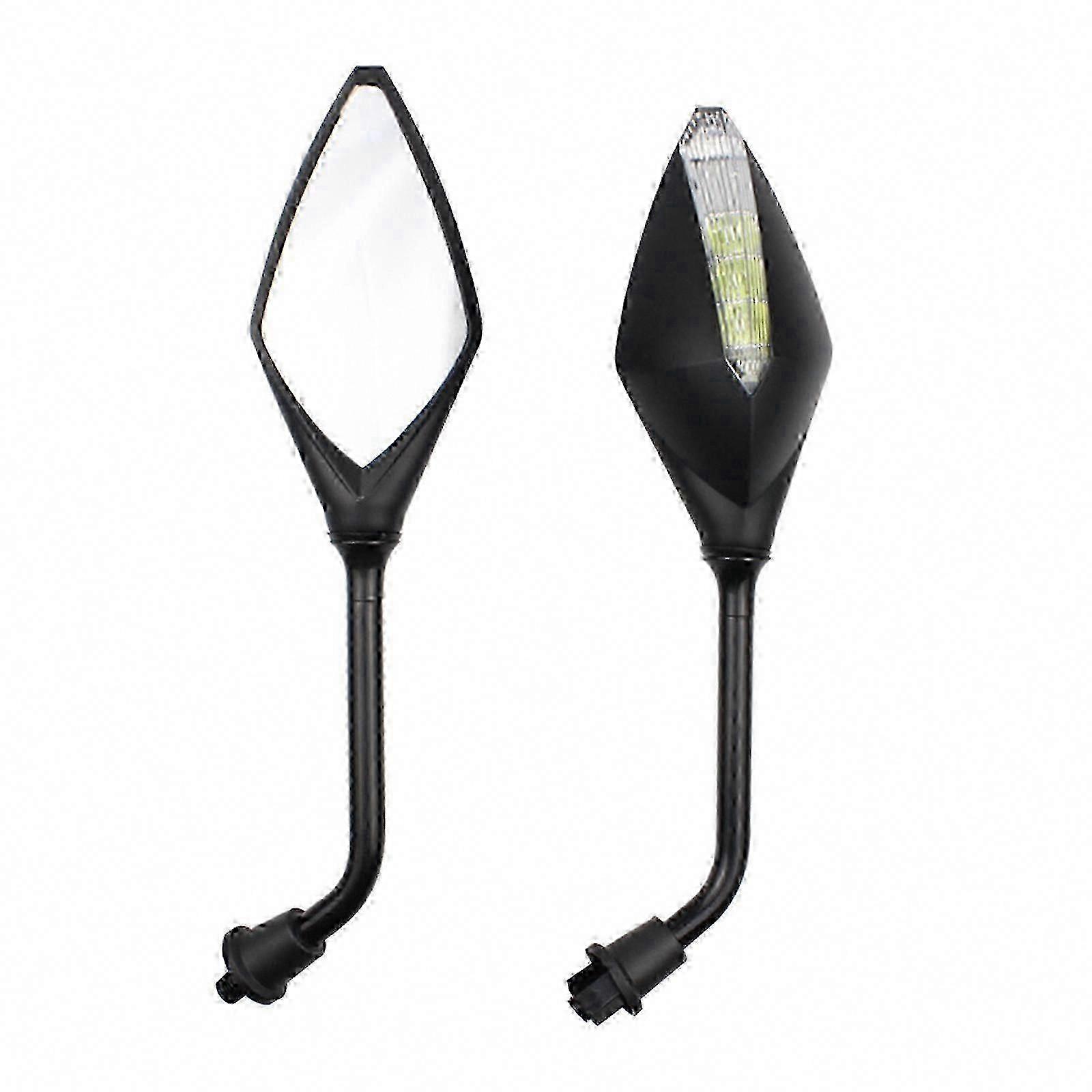Motorrad-seitenspiegel Mit Led-blinkern, Universal-spiegelpaar Für Roller, Blinker Vorne/hinten, Sportliches Design, Weites Sichtfeld