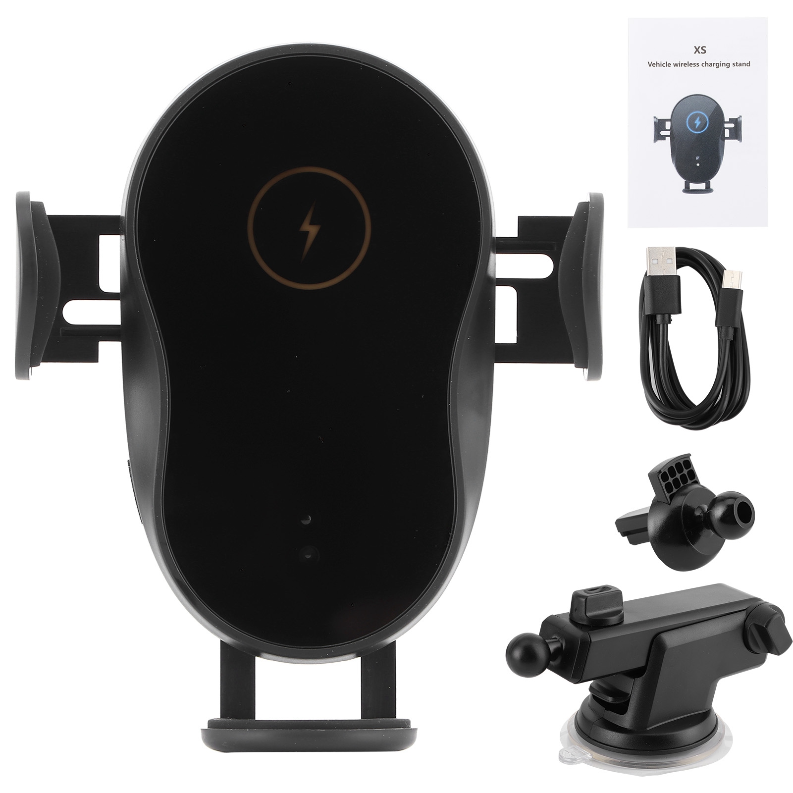 Kabellose 15-w-schnelllade-autohalterung Mit Ir-sensor, Usb-c-anschluss Und Intelligentem Autoladegerät