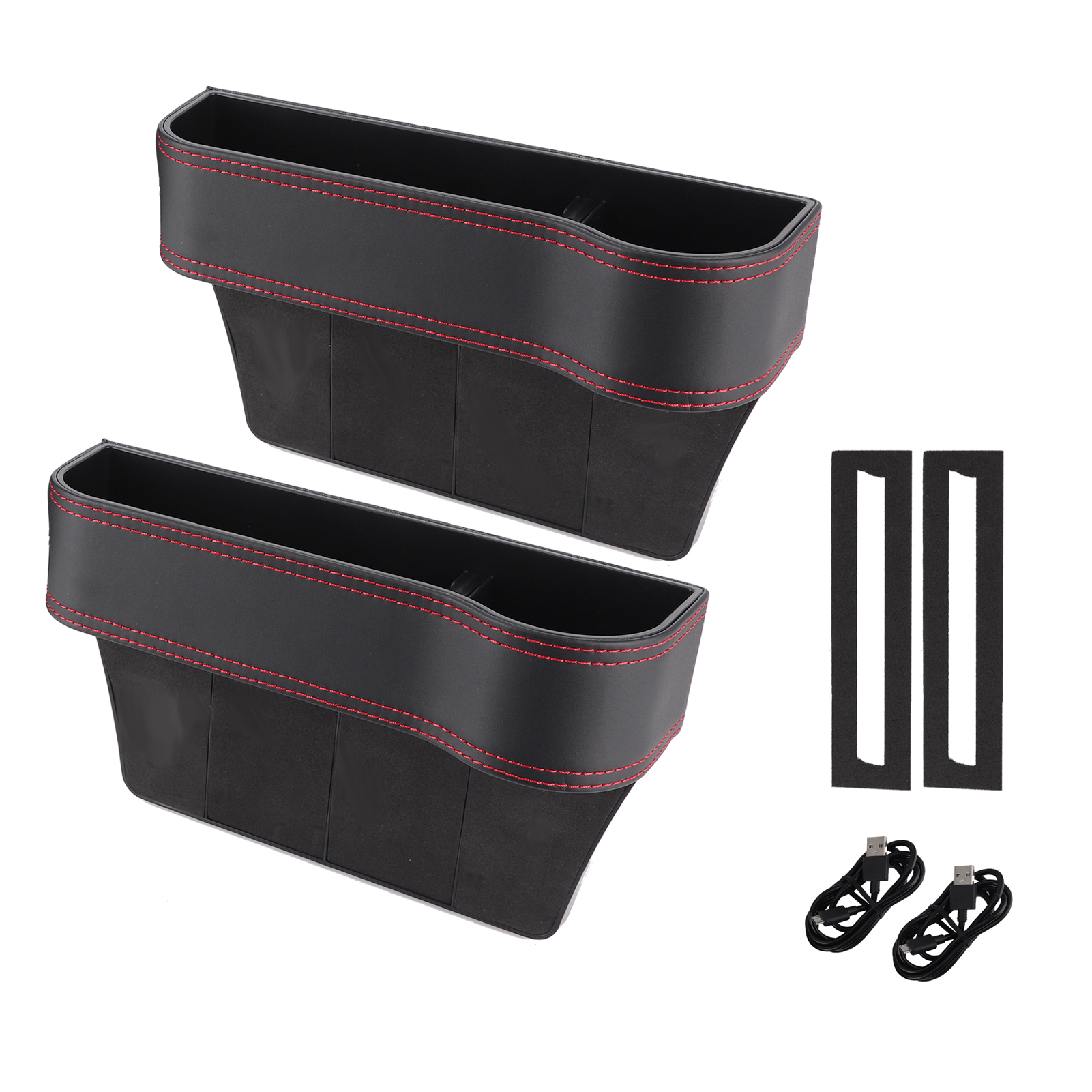 2 Kabellose Autoladegeräte, Staufächer Für Die Sitzlücke, Taschen Aus Pu-leder, Großes Fassungsvermögen, Universeller Organizer