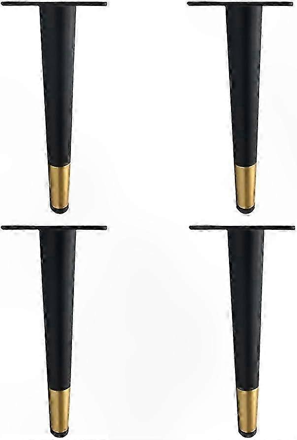 Schwarze Und Goldene Metall-möbelfüße, 4er-set Für Schränke Und Tische
