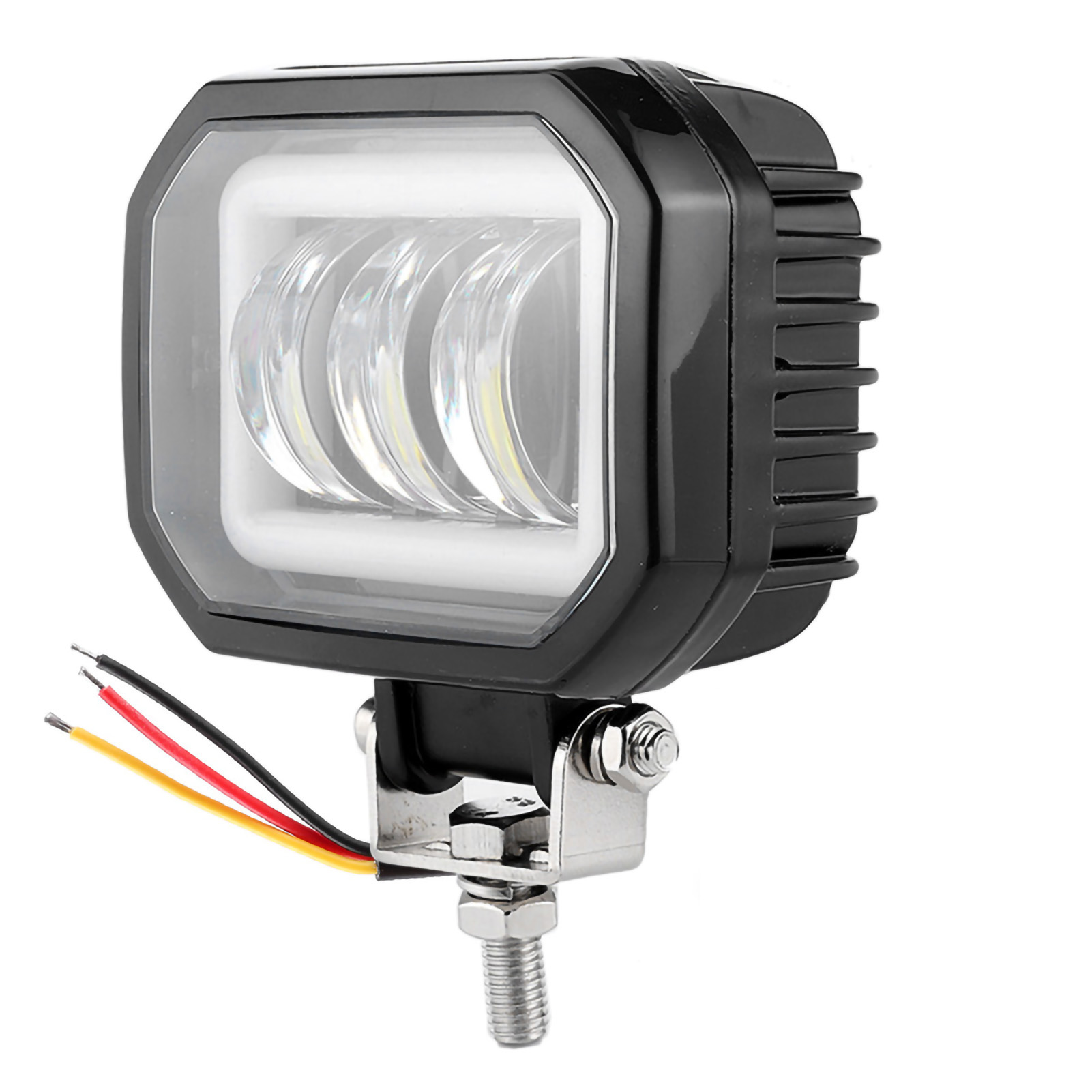 30w 3,5 Zoll 6000k Wasserdichte Led-arbeitsleuchte, Quadratische Angel-eye-lampe Für Auto, Atv, Boot, Geländefahrzeug (kaltweißes Licht)