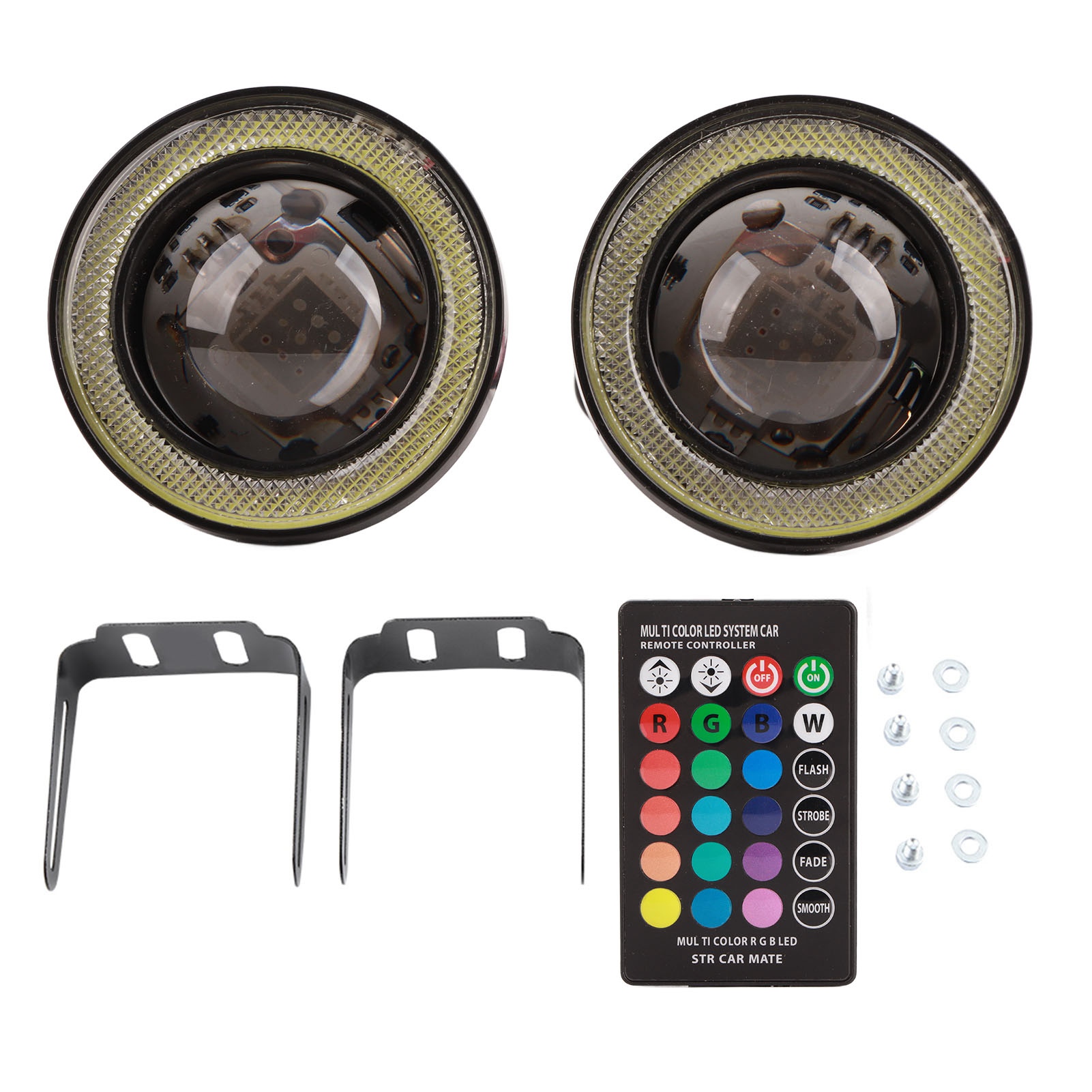 30w Rgb Led-nebelscheinwerfer Mit Cob-ringen, Angel Eye Halo-effekt, Superhelle Lampe, Inklusive Fernbedienung, 3,0 Zoll