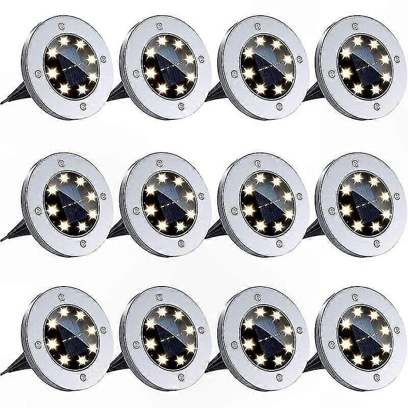 Wasserdichte Solar-gartenleuchten, 8er-set Led-einbaustrahler, Ip65-außenleuchten Für Rasenflächen Und Terrassen