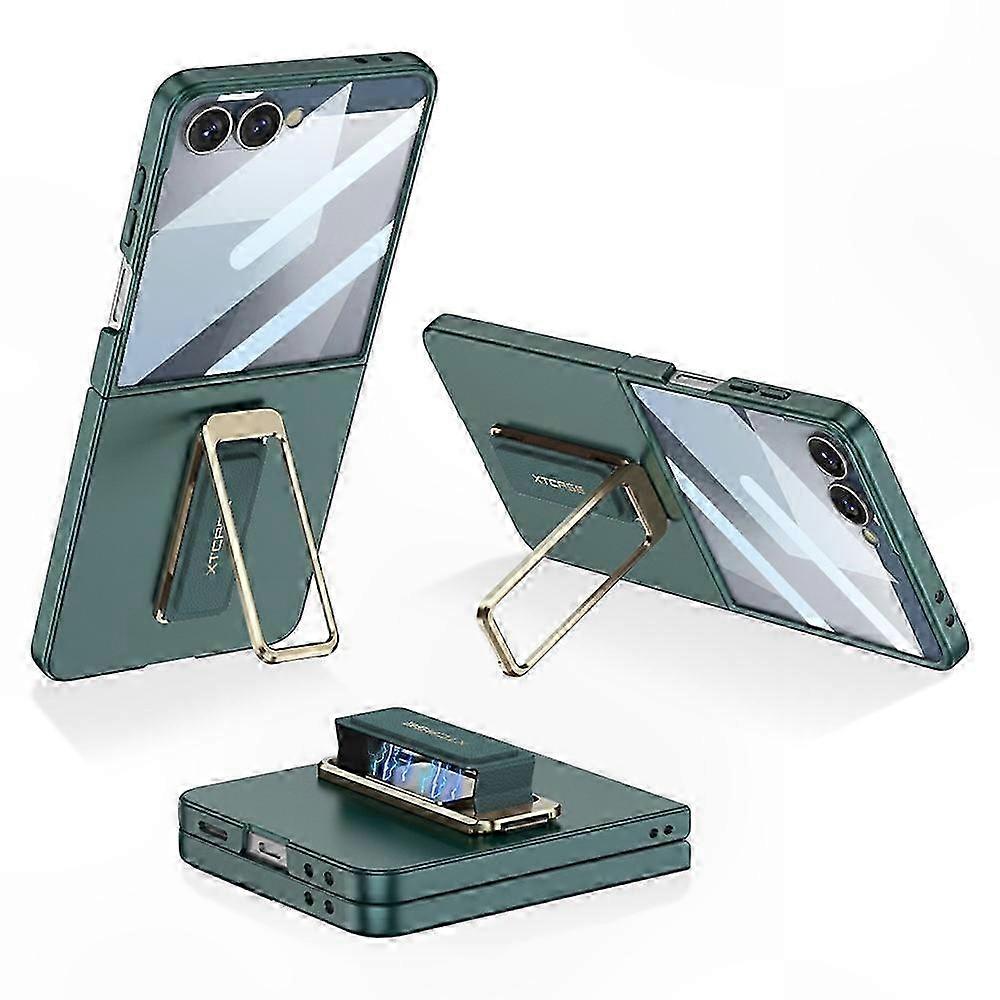Magnetische Hülle Mit Ständer Für Galaxy Z Flip7 5g, Schlanke Schutzhülle Aus Gehärtetem Glas Und Polycarbonat