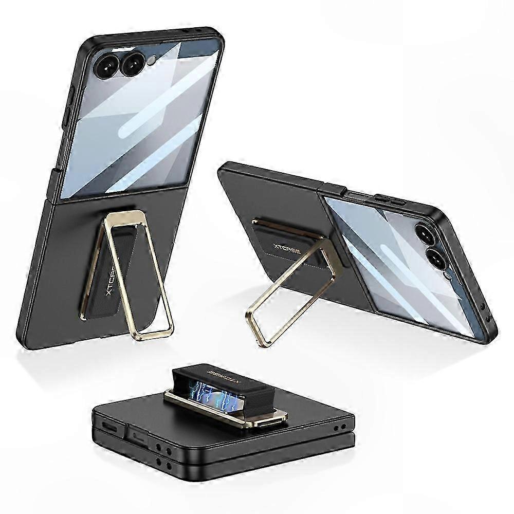 Galaxy Z Flip7 5g Hülle Mit Ständer, Schlankem Panzerglas Und Pc-abdeckung, Robuster Schutz Für Ihr Smartphone
