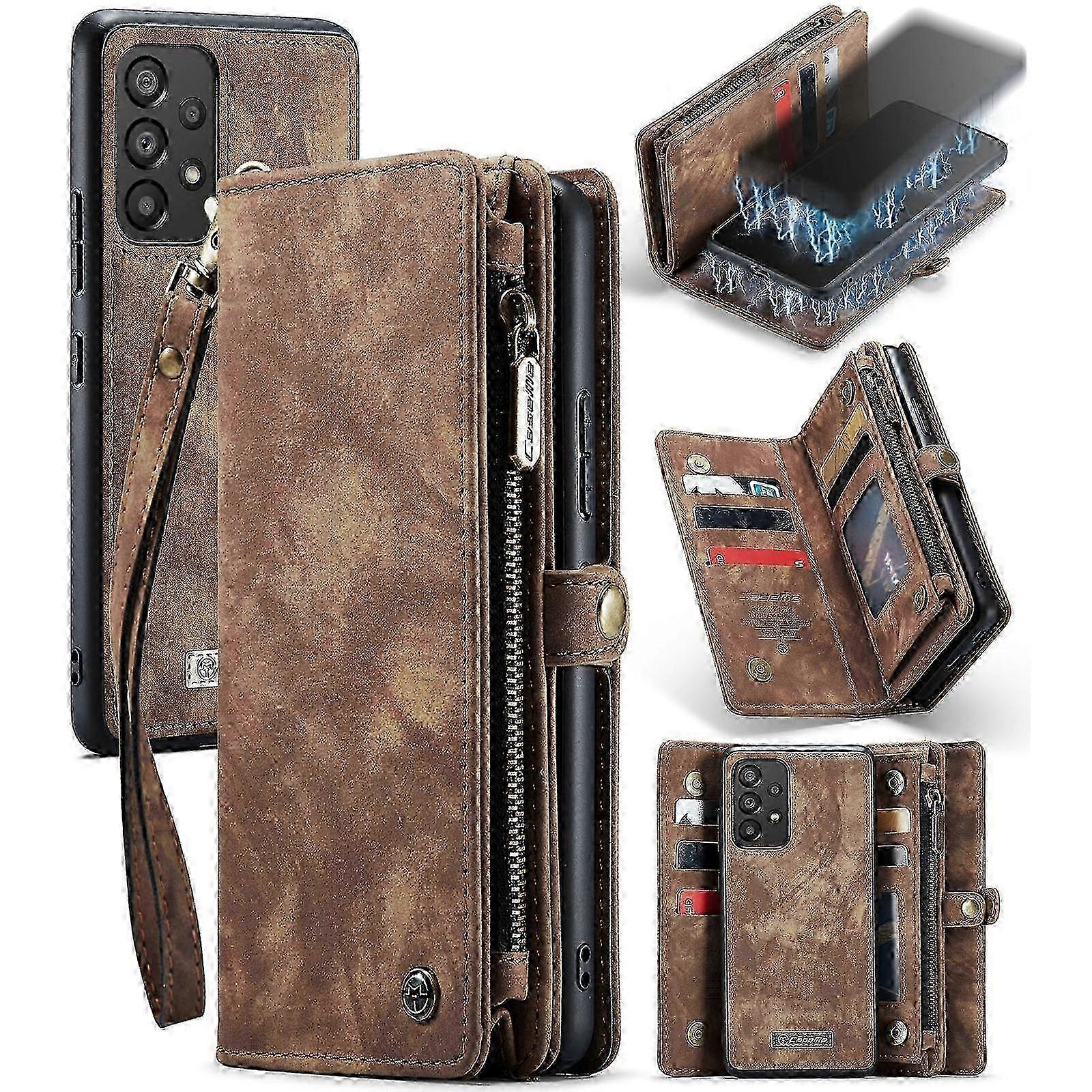 Horizontale Klapphülle Aus Leder Mit Abnehmbarem Ständer Und Kartenhalter Für Samsung Galaxy A53 5g, Robuste Magnetische Hülle, Rundumschutz, Elegantes Design, Für Den Täglichen Gebrauch.