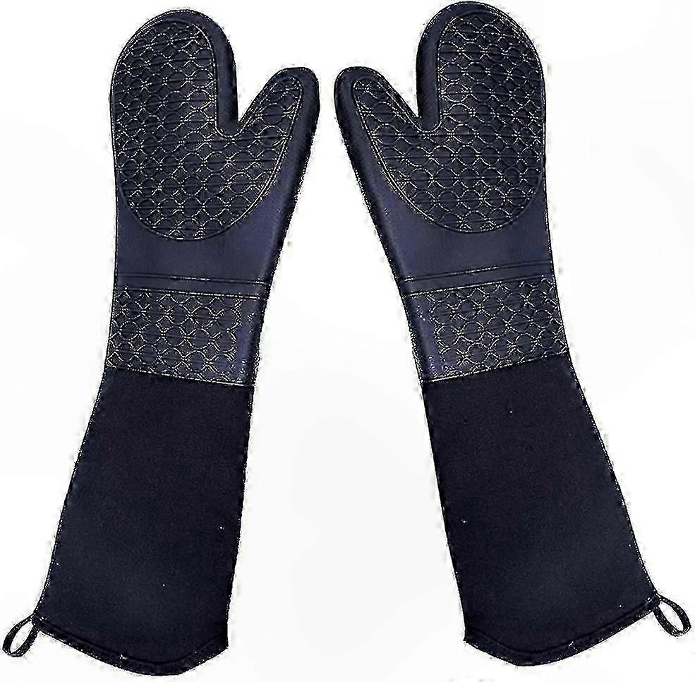 Hitzebeständige Silikon-grillhandschuhe, Extra Lange 50 Cm Ofenhandschuhe, Robustes Küchenzubehör In Profiqualität Für Sicheres Kochen Und Grillen
