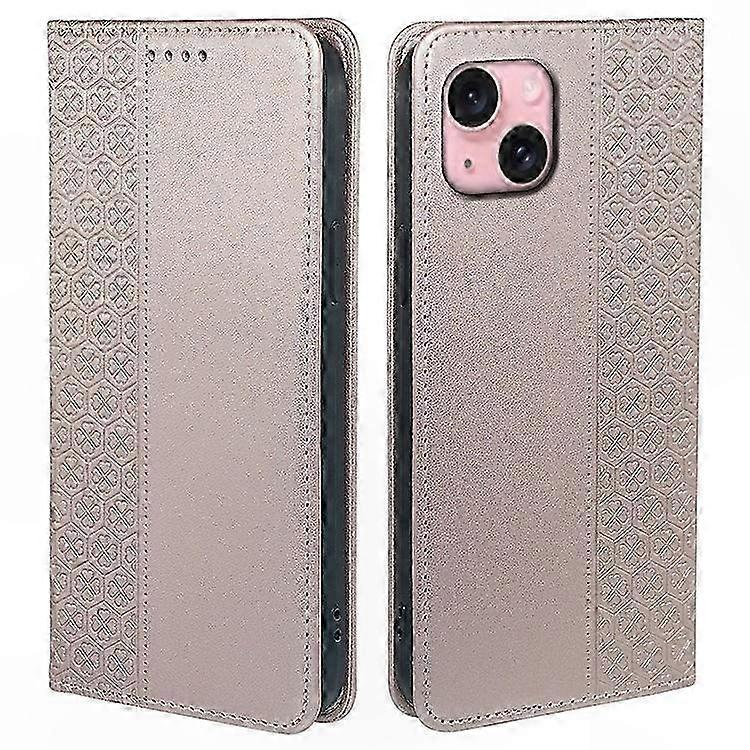 Leder-wallet-case Mit Vierblättrigem Kleeblatt-design Für 14-zoll-handys, Schutzhülle Mit Ständer, Robuster Magnetverschluss