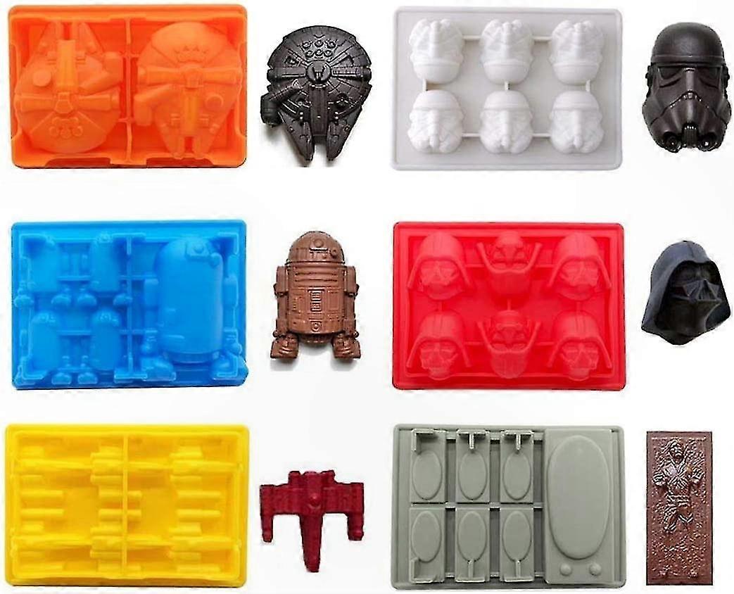 Roboterförmige Silikonformen, 6-teiliges Set Zum Backen, Für Süßigkeiten, Schokolade Und Seife, Kreative Backdekorationswerkzeuge