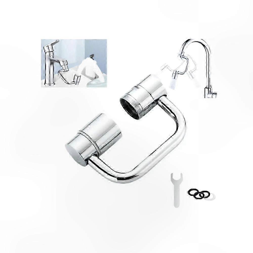 1080° Drehbarer Luftsprudler Für Schwenkbaren Wasserhahnauslauf, Einstellbarer Wasserdurchflussminderer, Universeller Schwenkadapter Für Küche Und Bad, Präzise Strahlregulierung, Chromoberfläche, Vers