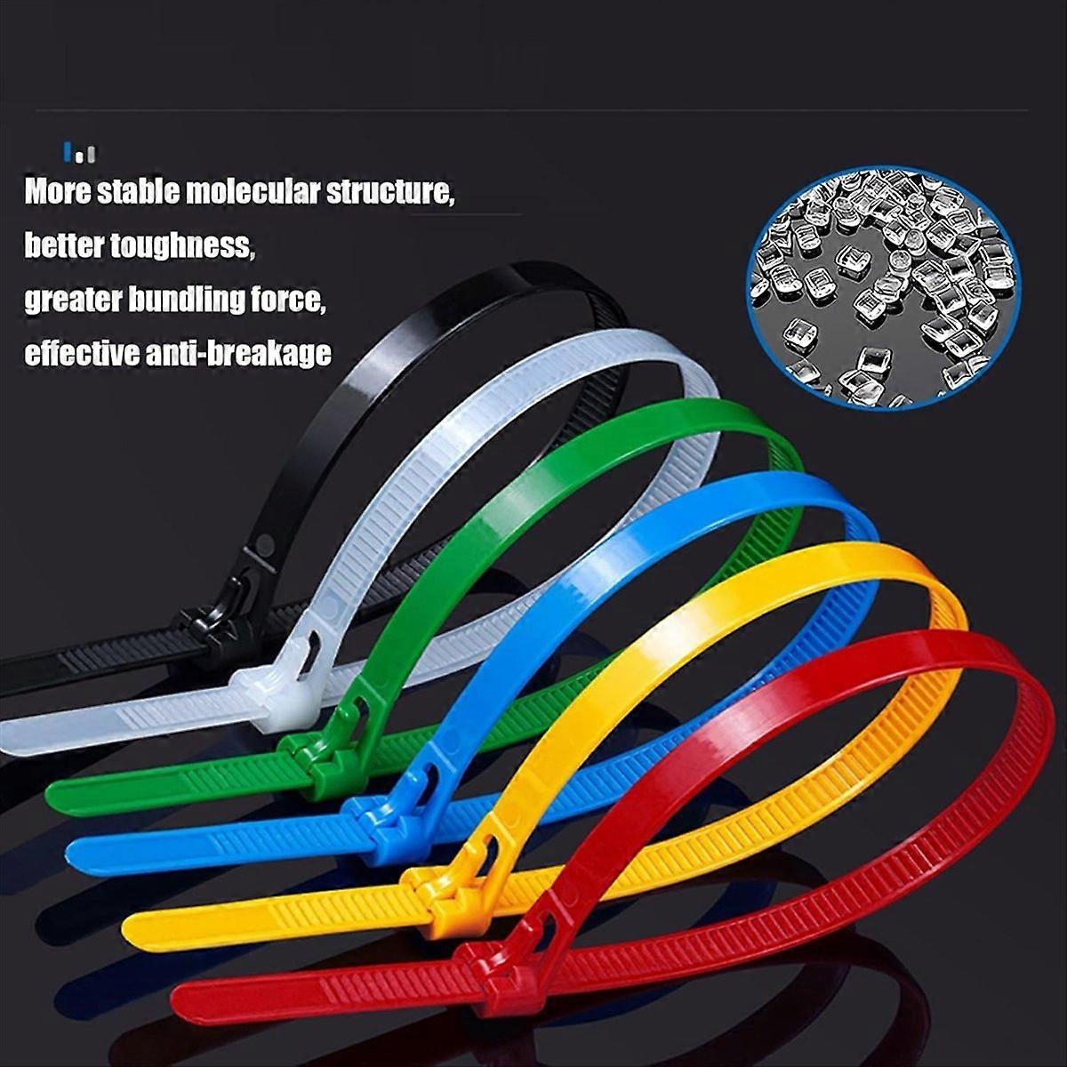 200 Stück Hochwertige Selbstverriegelnde Nylon-kabelbinder, Robuste Kabelbinder, Hochwertiges Set Selbstverriegelnder Kabelbinder, Stabile Befestigungsbinder.