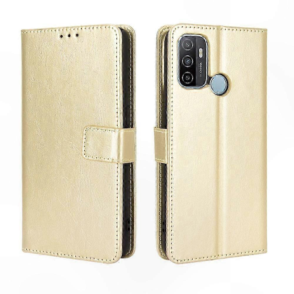 Retro-lederhülle Im Crazy-horse-stil Mit Kartenhalter Und Magnetverschluss Für A53 2020, A53s 2020, A33 – Horizontale Klapphülle Im Vintage-look