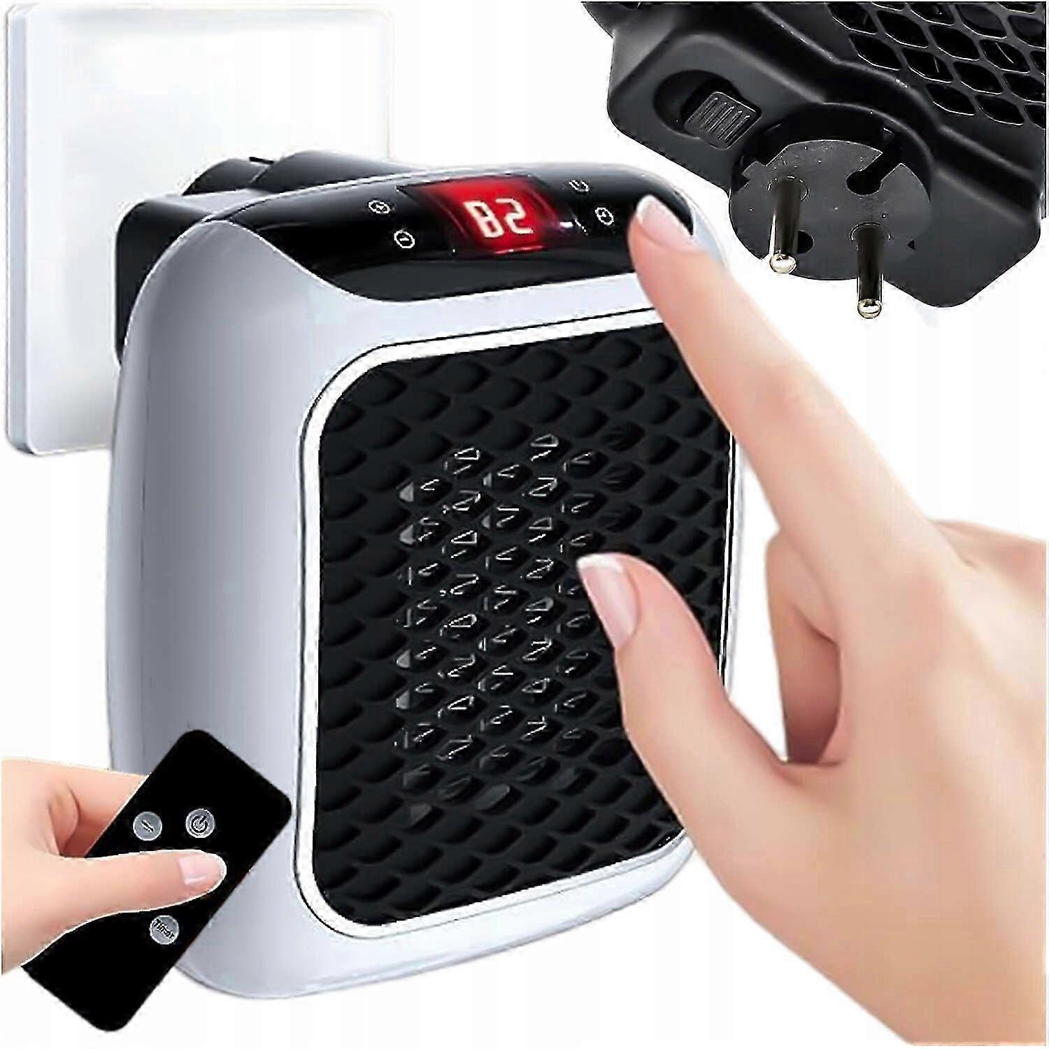 Kompakter 800-w-keramikheizkörper Mit Fernbedienung, Ideal Für Büro Und Zuhause, Leiser Tragbarer Heizkörper, Einstellbares Thermostat, Kippsicherung, Weiß, Für Den Innenbereich.