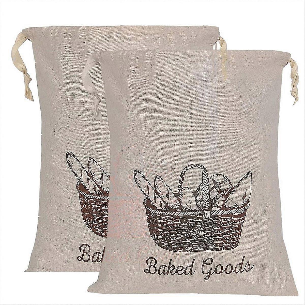 Brotbeutel Für Selbstgebackenes Brot, 2er-set – Wiederverwendbare Brotbeutel Aus Natürlichem Leinen