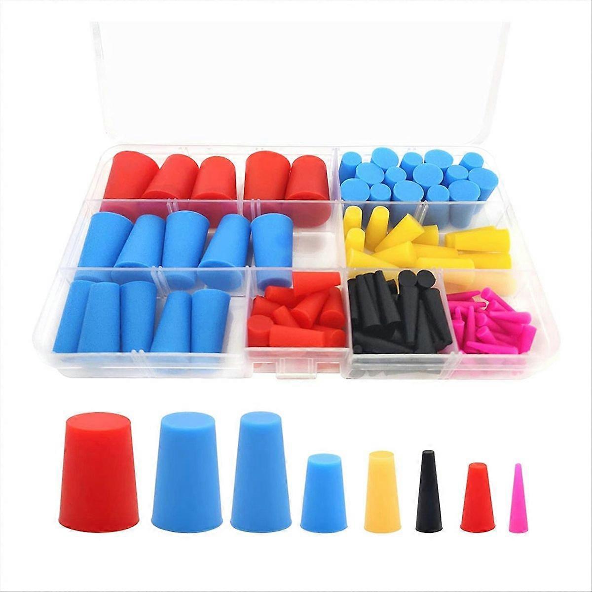 Konische Gummistopfen, Packung Mit 120 Stück, 8 Größen Von 1/16 Bis 5/8 Zoll Zum Abdichten Von Löchern.