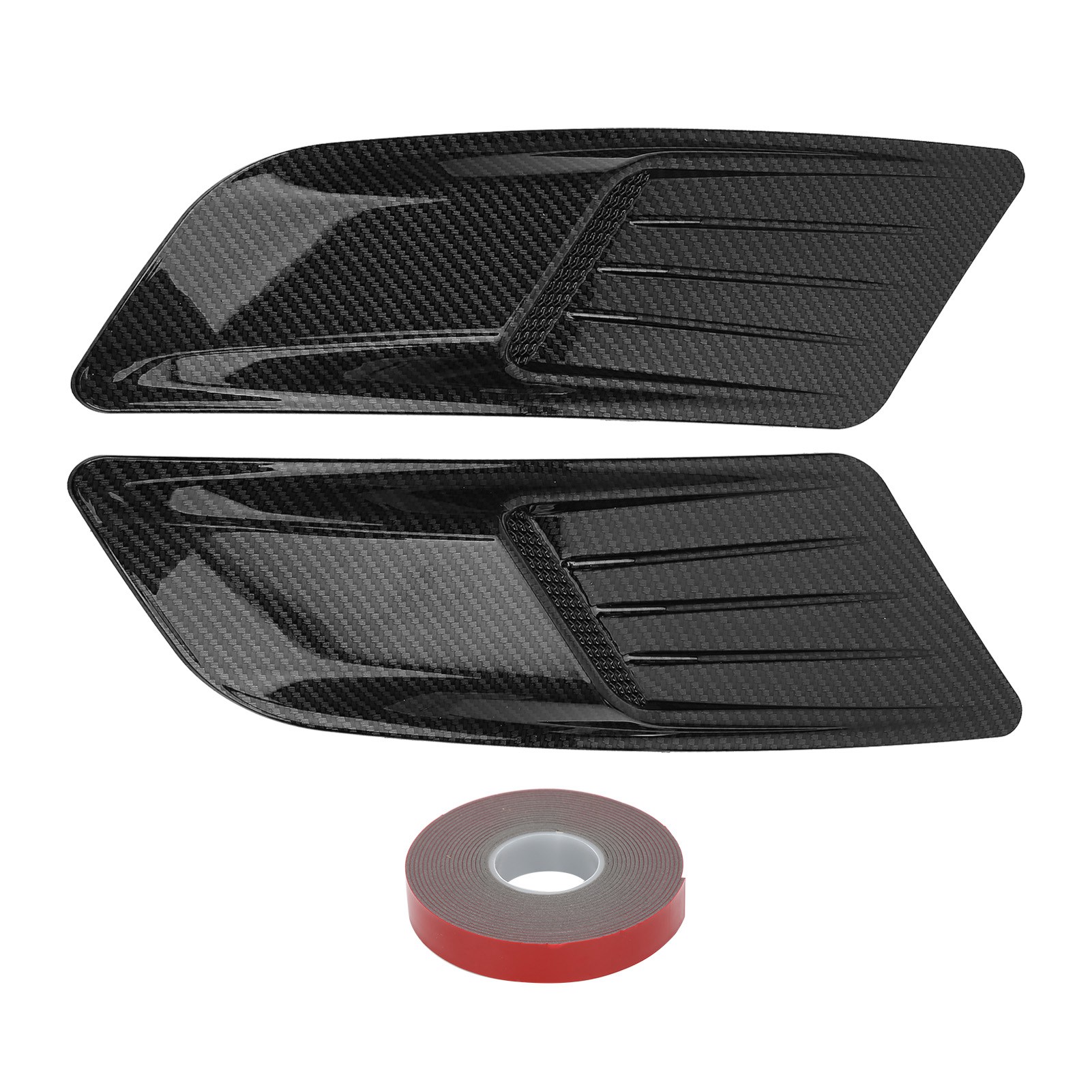 Paar Universelle Zierleisten Für Die Motorhaube Im Carbonfaser-stil, Kühlergrillverkleidung, Kompatibel Mit Ford Mustang 2015-2017.