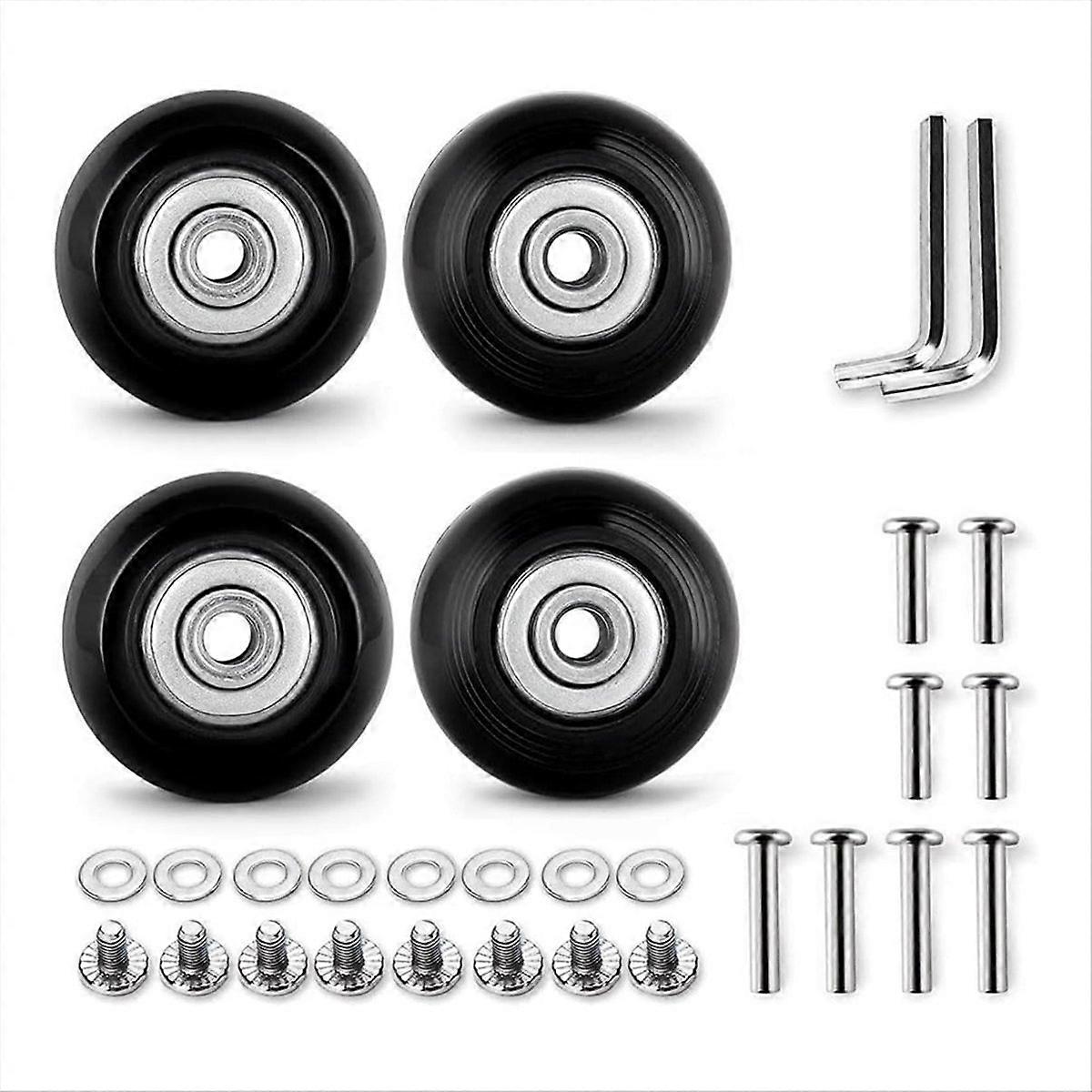 Set Mit 4 Ersatz-kofferrollen, 50 Mm Durchmesser, Universelle Ersatzrollen, Gepäckersatzteile, 4er-pack Lenkrollen