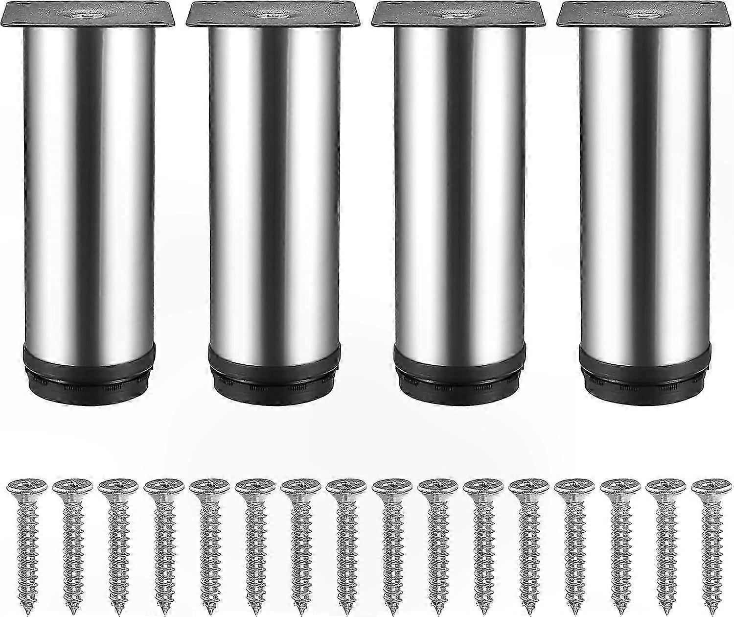 Verstellbare Möbelfüße Aus Edelstahl, Set Mit 4 Metallfüßen Für Tische, 10 Mm Stütze Für Sofas, Betten Und Arbeitsplatten.