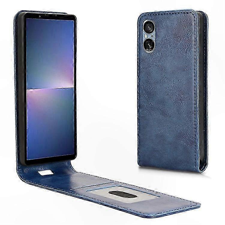 Vertikal Klappbare Magnetische Lederhülle Für Sony Xperia 5 V, Mit Integriertem Kartenhalter, Hochwertige Schutzhülle
