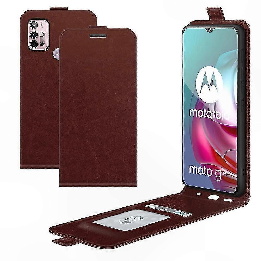 Vertikale Klapp-lederhülle Mit Kartenhalter Und Fotorahmen Für Moto G30/g10, Strukturiertes Muster R64, Robuste Ausführung