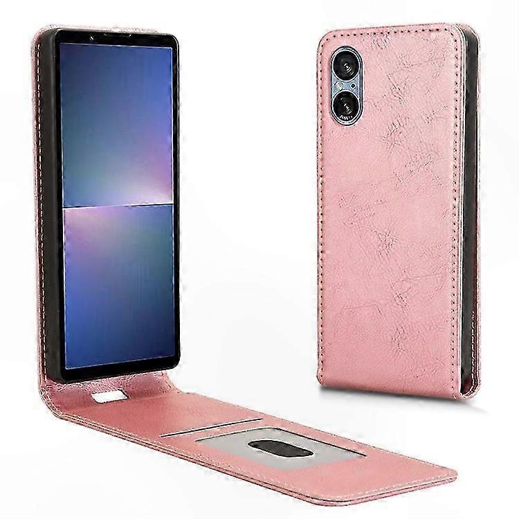 Vertikal Klappbare Magnetische Lederhülle Für Xperia 5 V, Mit Kartenhalter, Stilvolle Schutzhülle, Hochwertige Verarbeitung, Kompatibel Mit Dem Telefon, Praktisches Und Robustes Design.