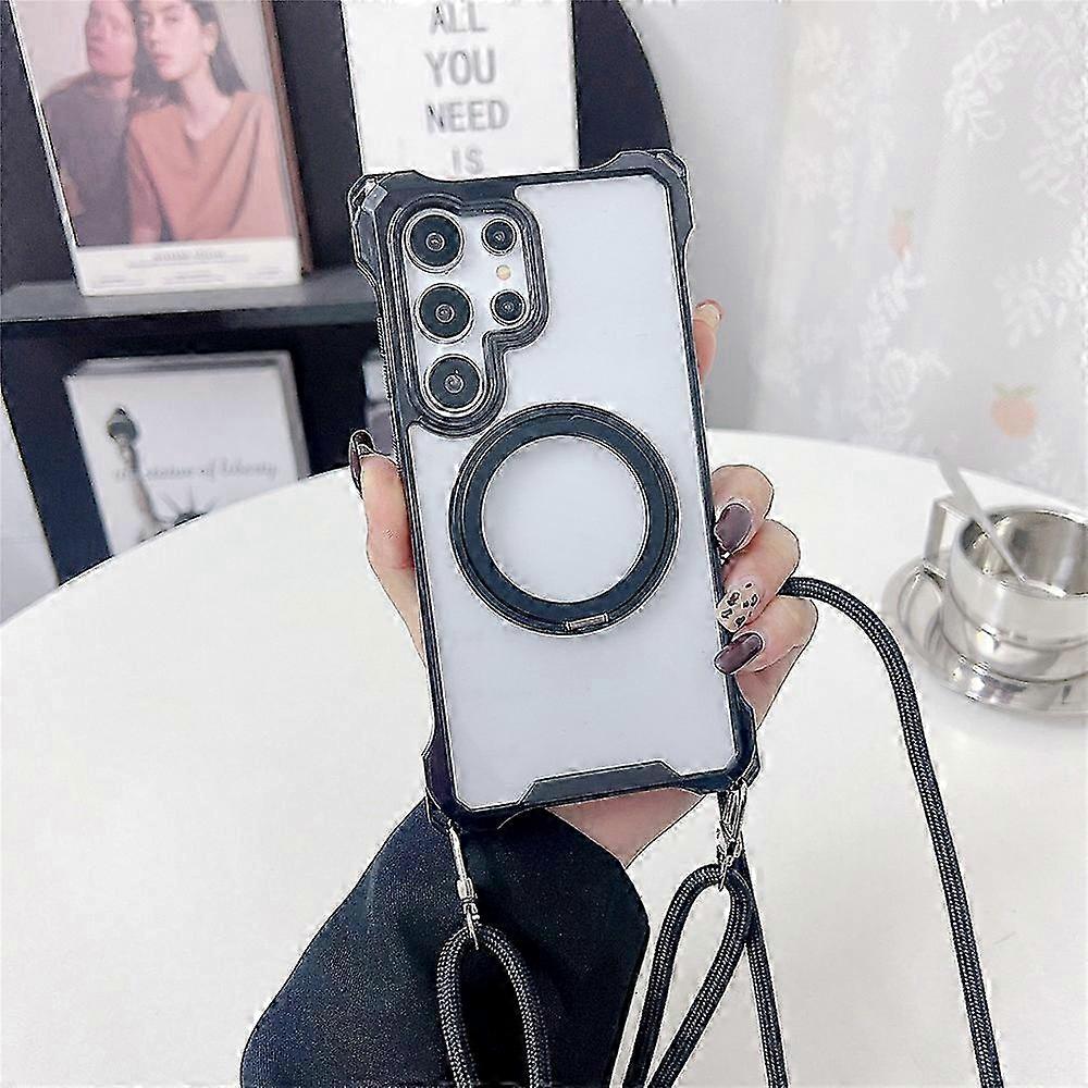 Magnetische Hülle Mit Ringhalter Für Galaxy S25 Ultra, Tpu + Pc-abdeckung, Inklusive Trageband, Kompatibles Modell