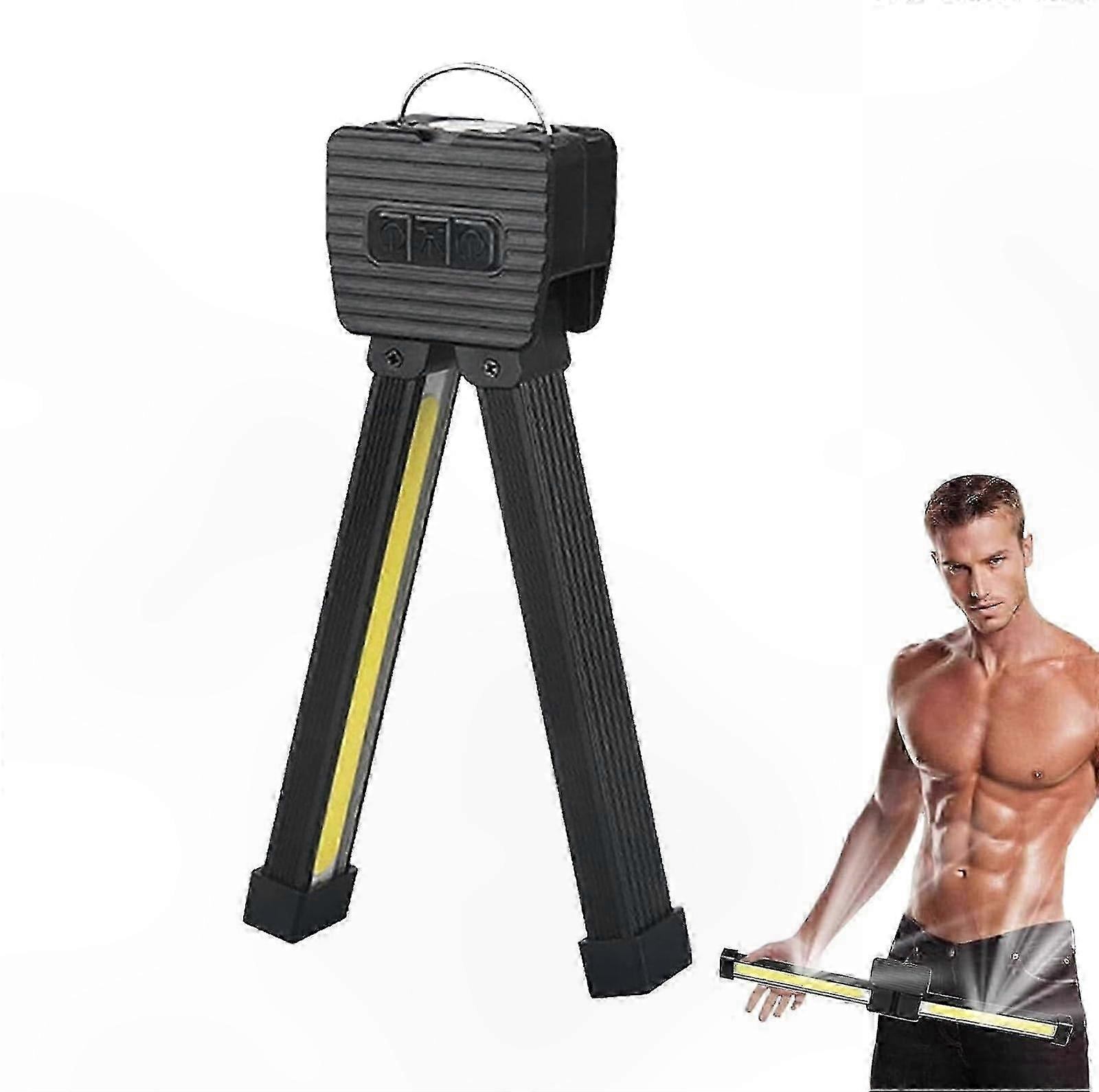 Wiederaufladbare Led-arbeitsleuchte Mit Magnet, Aufhängehaken, Geeignet Für Camping Und Fitnessstudio, Einstellbare Helligkeit, Für Den Innen- Und Außenbereich, Magnetischer Sockel
