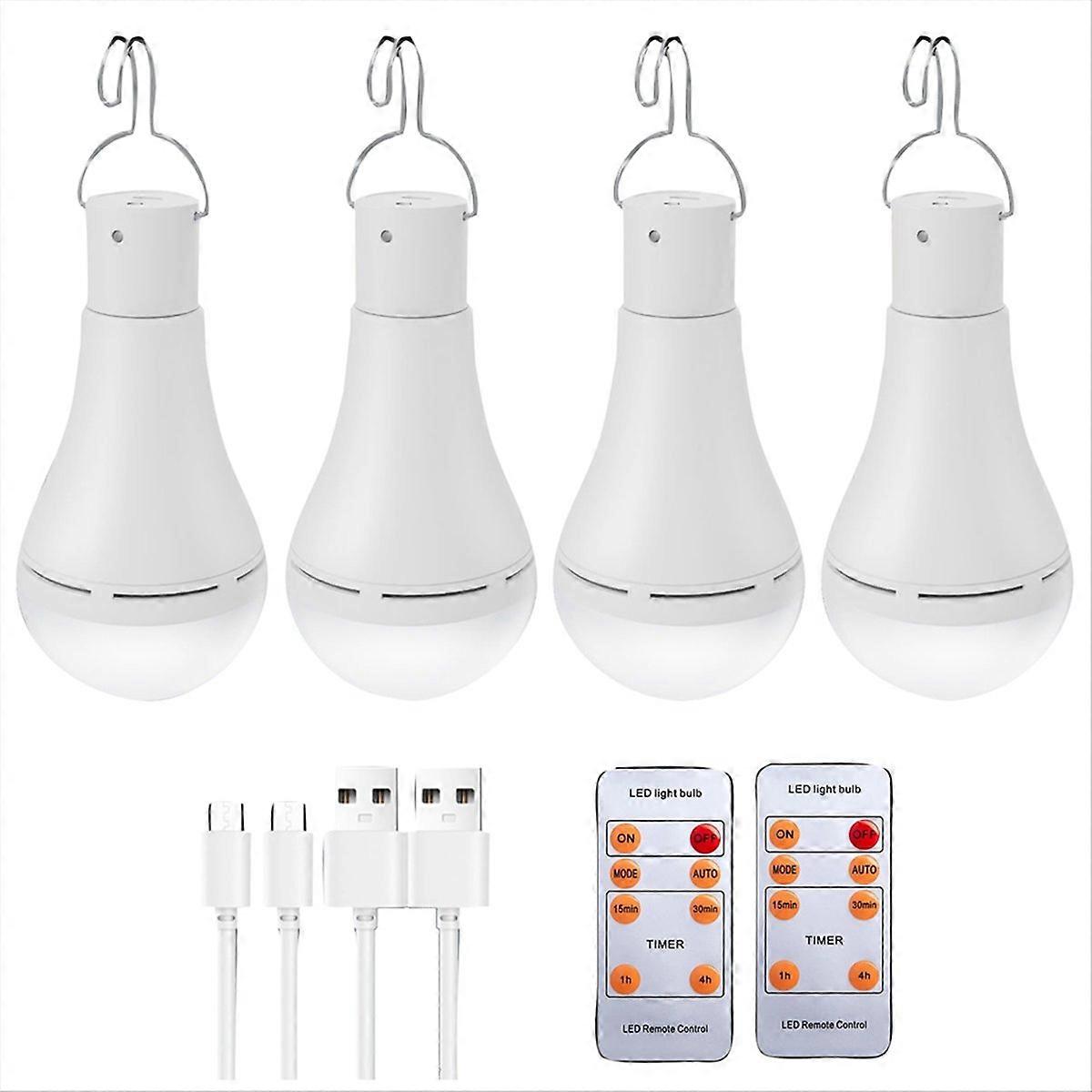 Wiederaufladbare Led-lampe Über Usb, Notlampe Mit Eingebautem Akku, 4er-pack, Tragbare Notbeleuchtung, Ideal Für Stromausfälle Und Den Gebrauch Zu Hause.