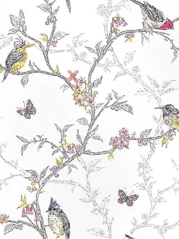 Natur- Und Vogelmotivtapete, Dekoratives Design Für Den Innenbereich, Ornithologisches Motiv, Panorama-wandverkleidung, Natürliches Ambiente, Standardformat, Ideal Für Wohn- Und Schlafzimmer.