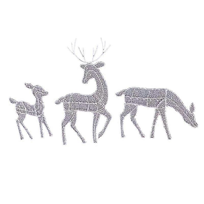 Beleuchtete Hirschfamilie Für Den Außenbereich, 3-teiliges Set, Festliche Weihnachtsdekoration