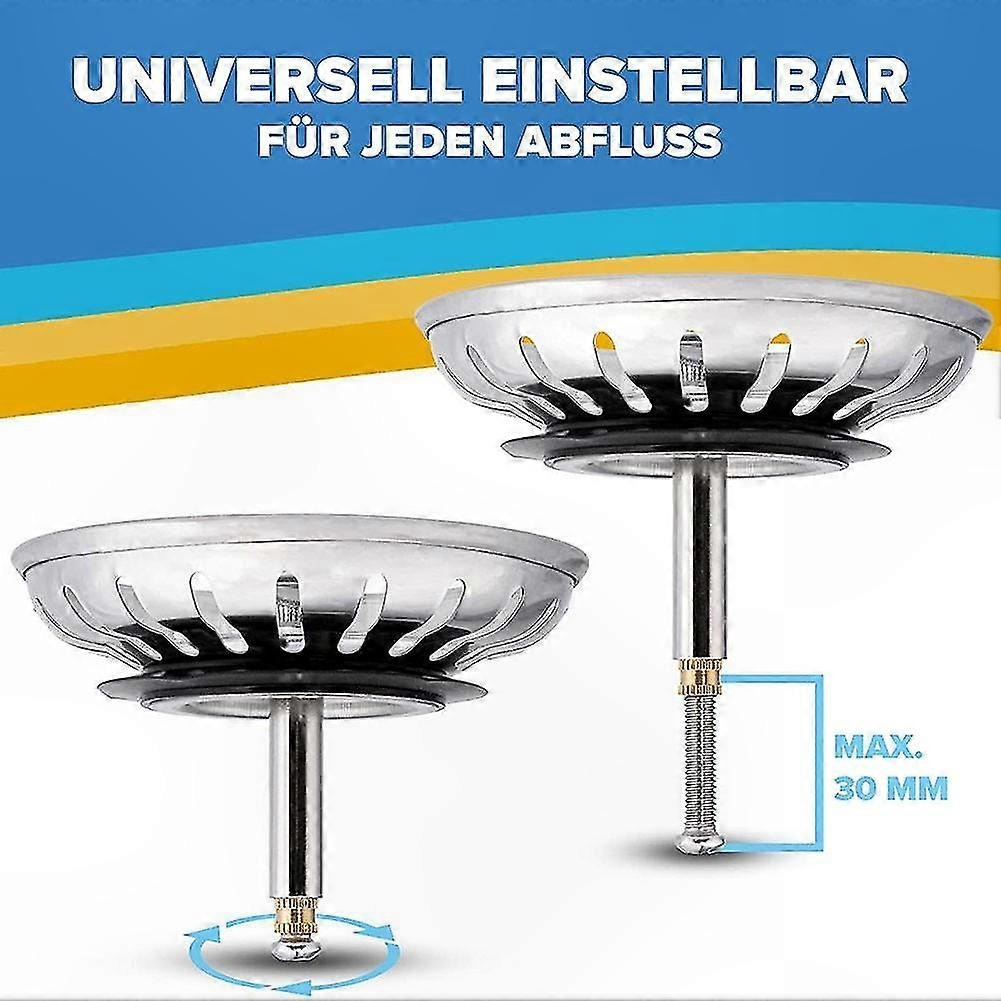 Edelstahl-abflussstopfen Für Küchenspülen, Ersatz-abflusssieb Für Waschbecken, Universeller Abflussstopfen, Schmutzsieb, Robustes Sanitärzubehör