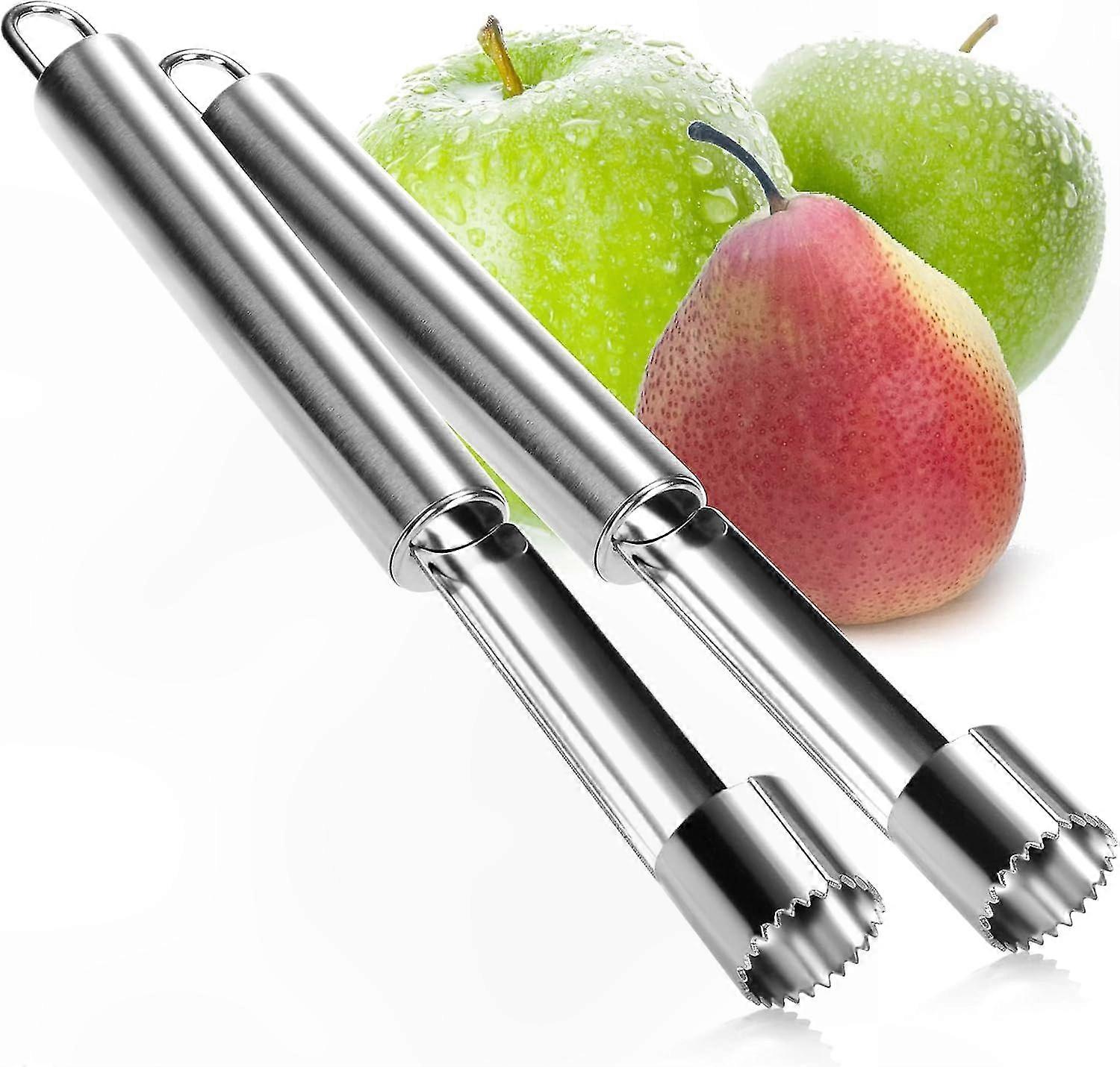 Set Mit 2 Robusten Apfelentkernern Aus Stahl – Praktischer Ring Zum Einfachen Entfernen Des Kerngehäuses – Effizientes Obstwerkzeug