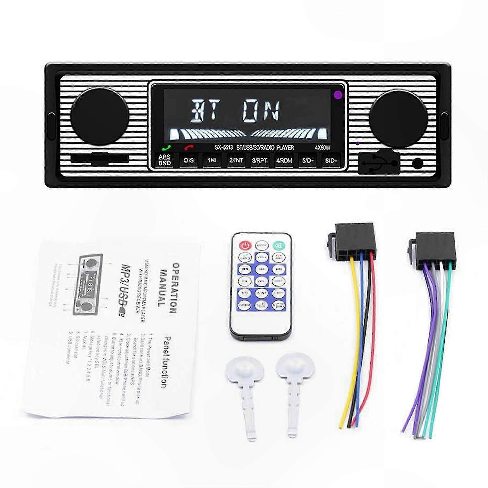 Bluetooth-mp3-autoradio Mit Usb, Sd, Aux Und Fm-radio, Retro-iso-system Für Autos