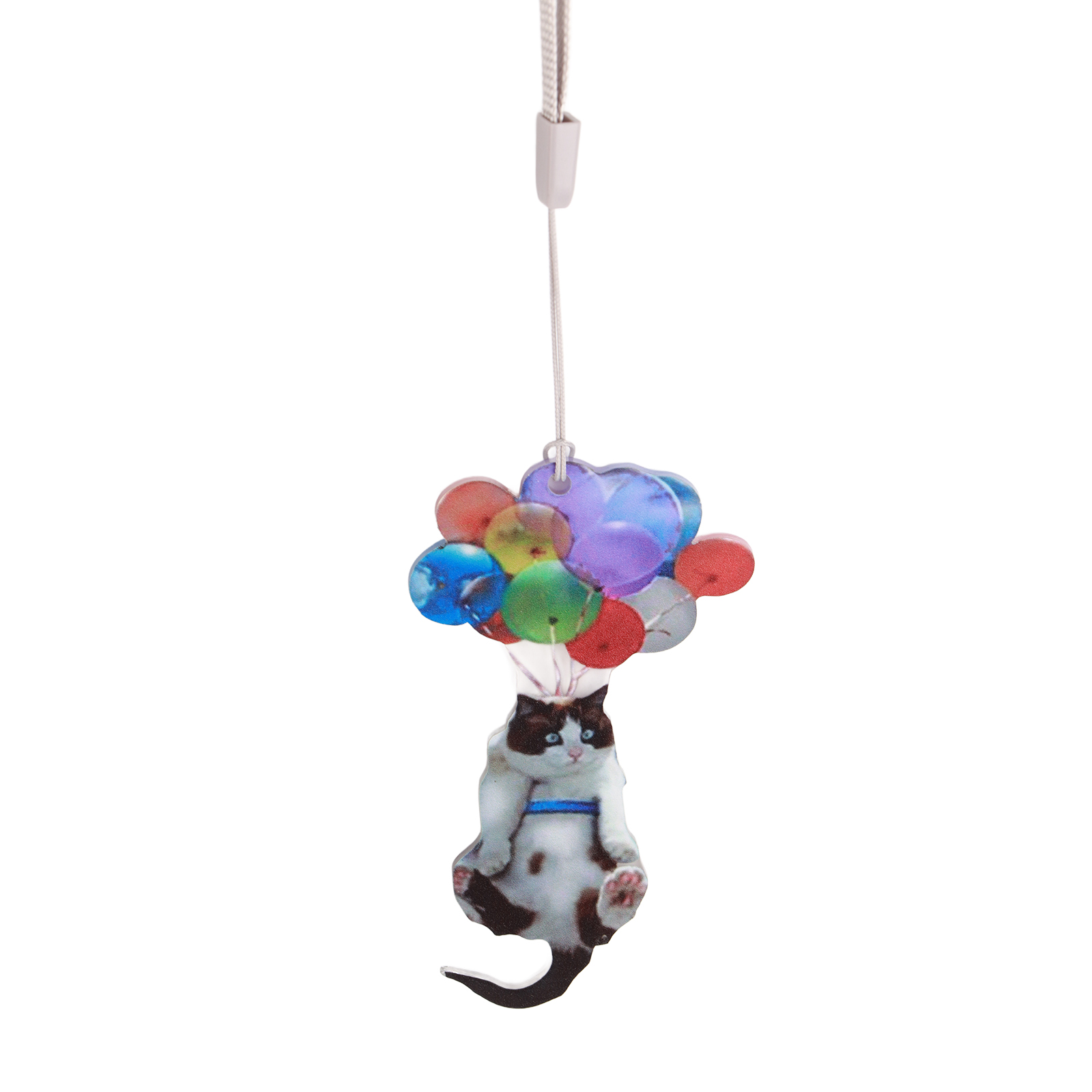 Dekorative Hängekatze Fürs Auto Mit Bunten Luftballons, Auto-innenraumanhänger, Rückspiegelornament, Fahrzeugdekoration.