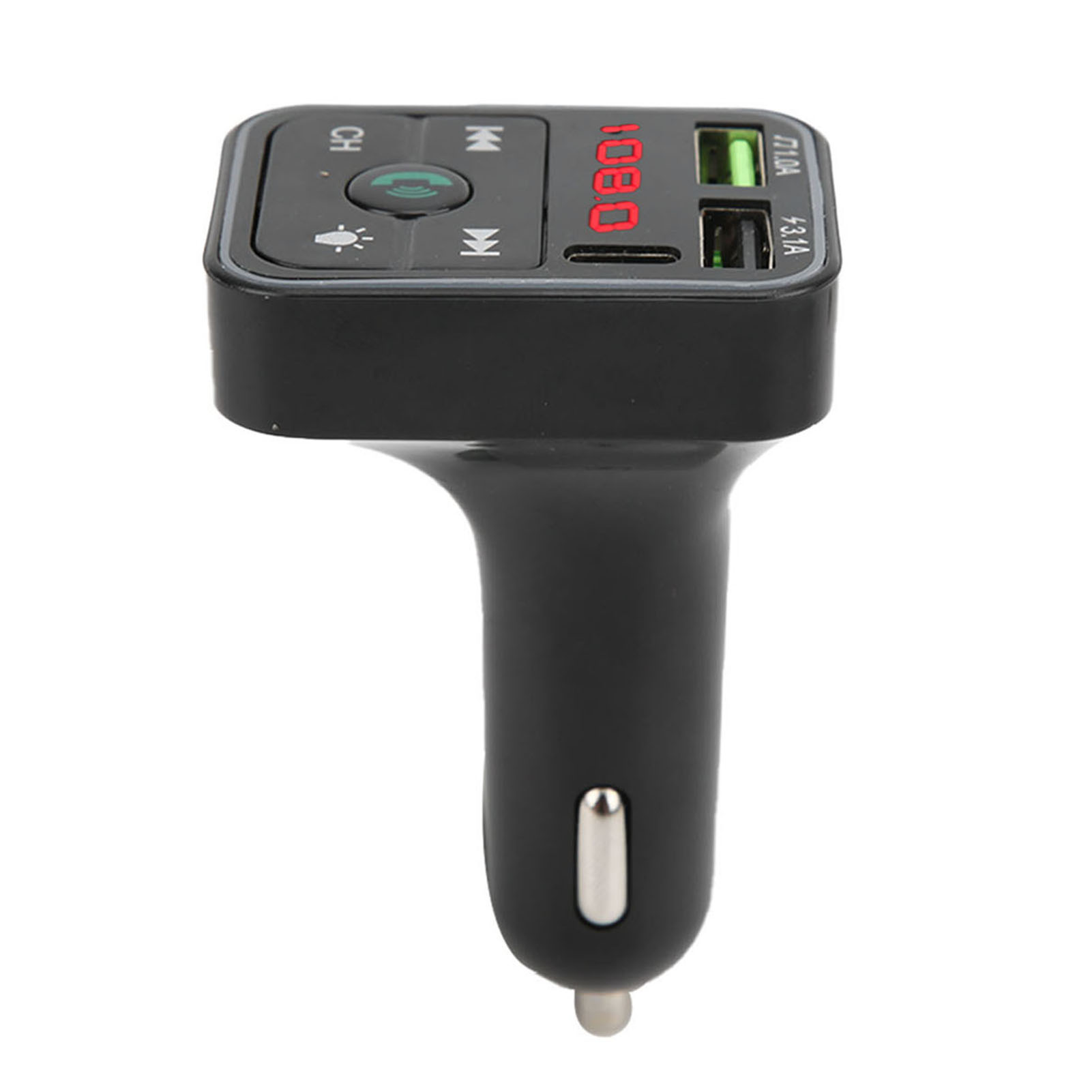 Bluetooth 5.0 Fm-transmitter 12v/24v Mit Farbiger Ambientebeleuchtung, Handy-ladegerät Und Mp3-player Fürs Auto