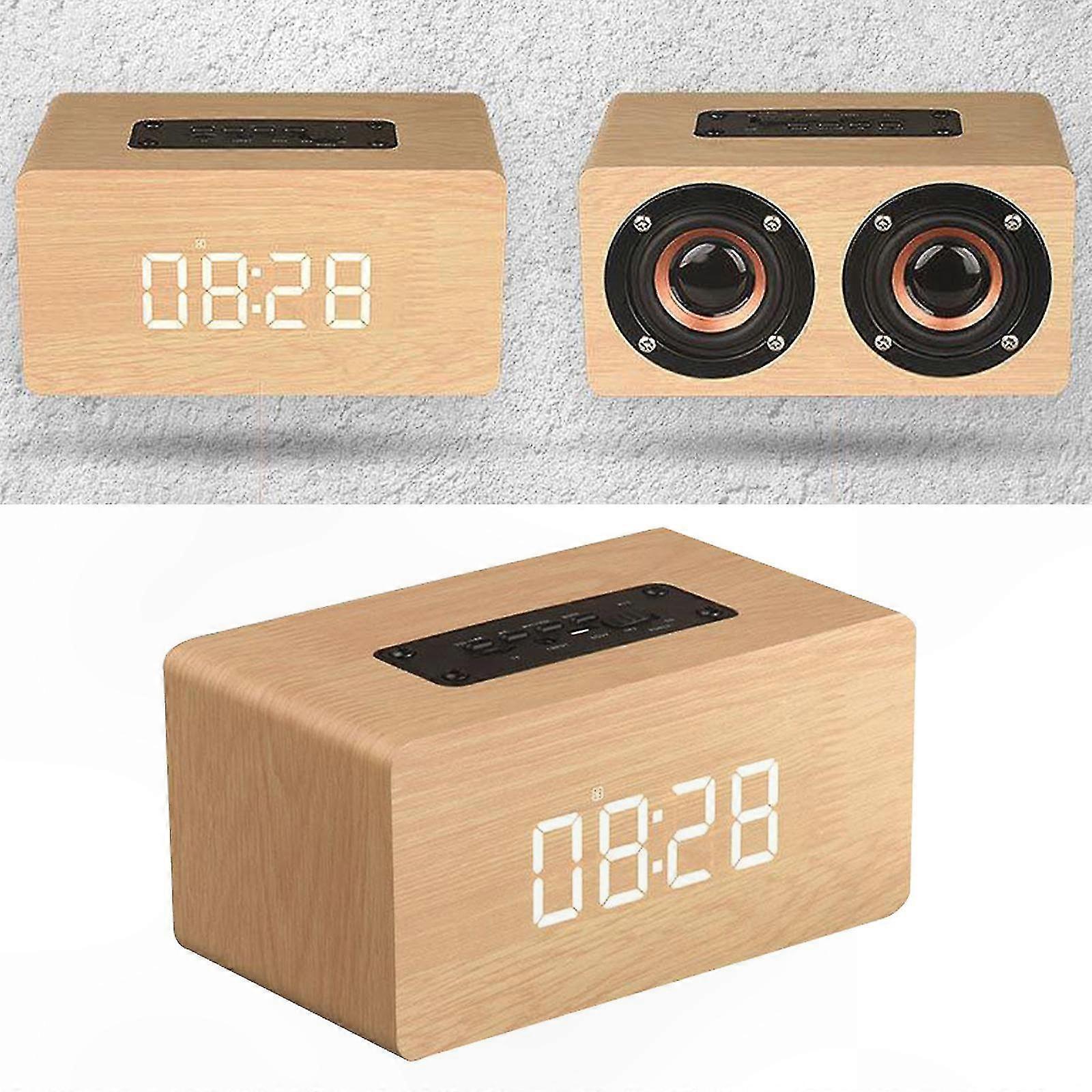 Bluetooth-lautsprecher Aus Holz Mit Led-beleuchtung, Tragbar Für Zuhause Und Computer