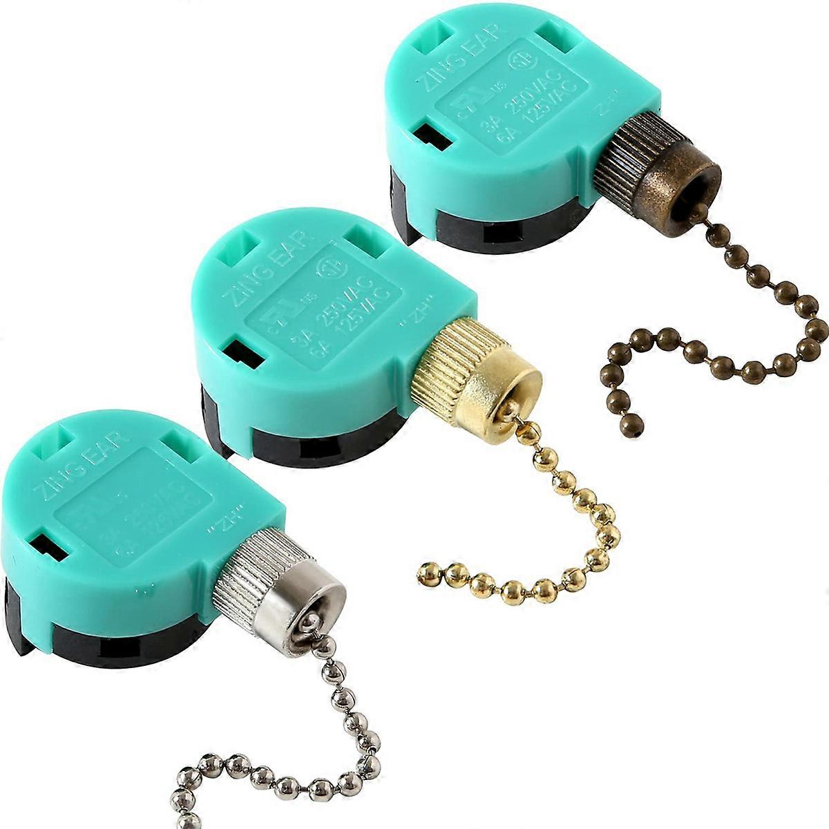 Deckenventilator-schalter, 3 Geschwindigkeiten, 4 Drähte, Ze-268s6 – 3er-pack, Geschwindigkeitsregler Für Deckenleuchten