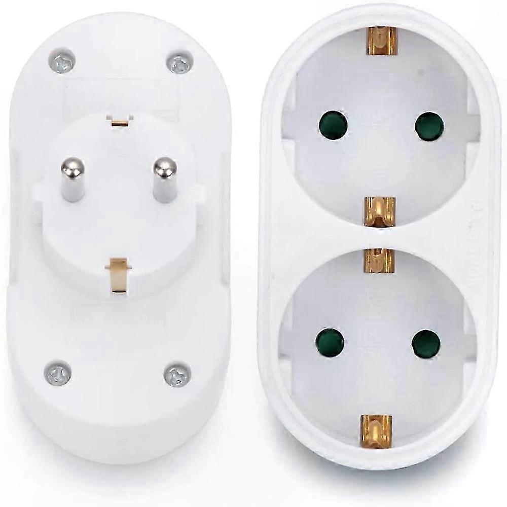 Doppelsteckdosenleiste Mit Horizontalem Doppelsteckplatz, 2-in-1-wandsteckdose, Kompaktes, Flaches Design Für Reisen Und Zuhause
