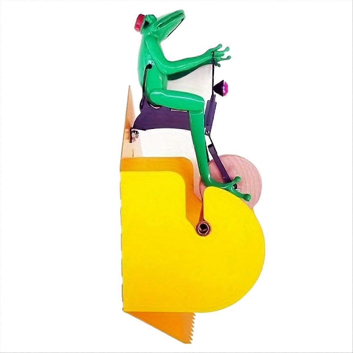 Wandmontierter Toilettenpapierhalter – Frosch Auf Einem Einrad, Dekorativer Badezimmerhalter, Originelles Metallaccessoire, Robuste Wandmontage, 1 Stück