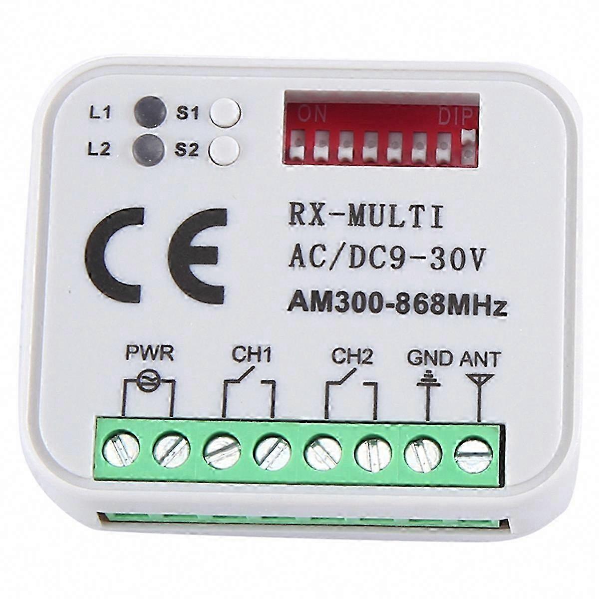 Universeller Mehrfrequenzempfänger 300-868 Mhz, 2 Kanäle, 12 V/24 V, Drahtlose Fernbedienung